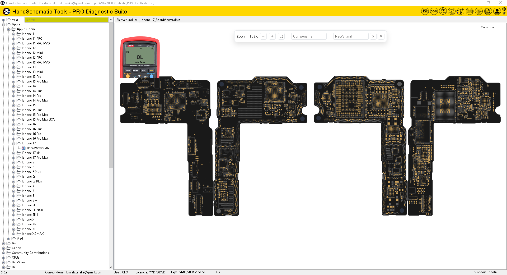 Schematic o Boardview de Apple iPhone Iphone 17 para reparación